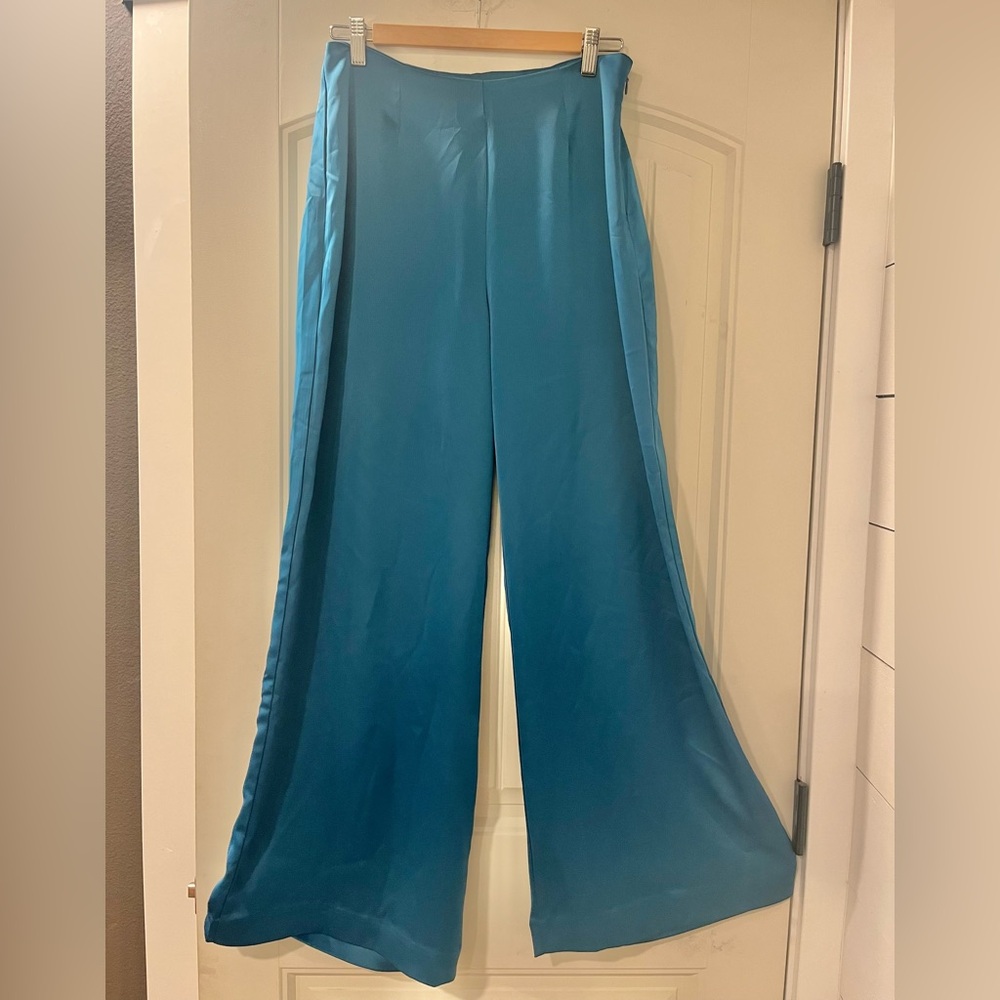 Wayf Teal Wide-Leg Women's Pants